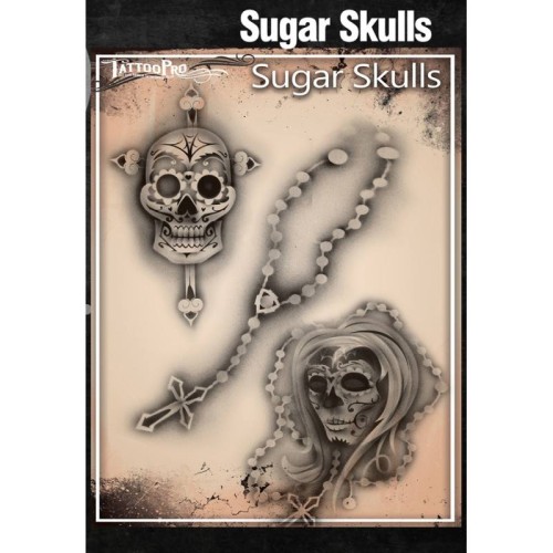 Airbrush Tattoo Pro Stencil Sugar Skulls (Sugar Skulls)